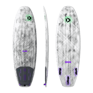 Duotone Whip D/LAB 2027 kite surfboard, main studio product photo showing the full board outline