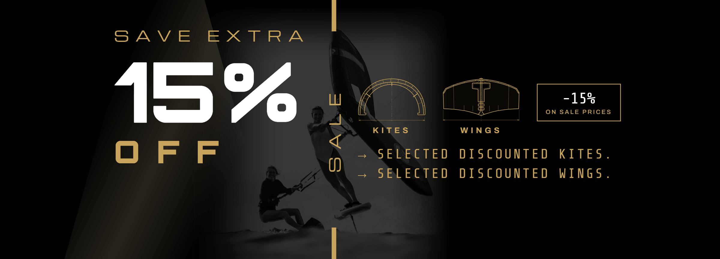 Save an Extra 15% OFF selected discounted Kites and Wings